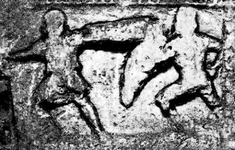 Fig. 4 : Frise de la façade sud de l’arc d’Orange (19-27 ap. J.-C.), Orange © Émile ESPERANDIEU, Recueil général des bas-reliefs de la Gaule romaine. Alpes Maritimes, Alpes Cottiennes, Corse, Narbonnaise, Paris, Impr. Nationale 1907, p. 204