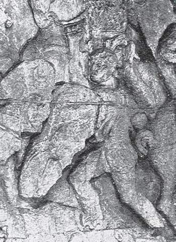 Fig. 6 : Haut-relief du grand socle du second attique. Face sud de l’arc d’Orange (19-27 ap. J.-C.), Orange © Émile ESPERANDIEU, Recueil général des bas-reliefs de la Gaule romaine. Alpes Maritimes, Alpes Cottiennes, Corse, Narbonnaise, Paris, Impr. Nationale 1907, p. 194