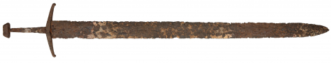 Fig. 3 : Épée n° 56.5476, XIe-XIIIe siècles. Musée Dobrée, Nantes © H. Neveu-Dérotrie / Musée Dobrée - Grand Patrimoine de Loire-Atlantique
