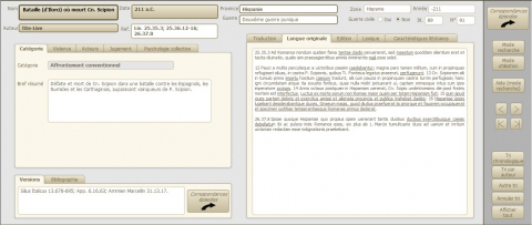 Fig. 1 : Capture d’écran de la base de données (FileMaker Pro)
