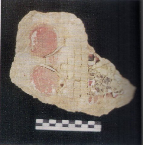 Fig. 6 : Enduit à incrustations de Quarré-les-Tombes (Yonne), Cité des Éduens
