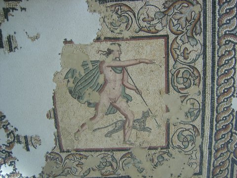 Fig. 7 : Mosaïque dite de Bacchus, découverte lors de l’extension du musée d’art et d’histoire de Langres (Haute-Marne), Cité des Lingons. IIe siècle
