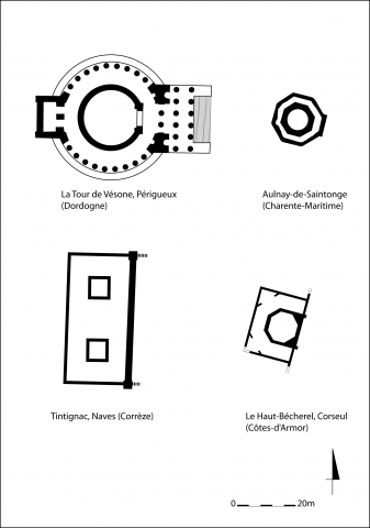 Fig. 3 : Planche de comparaison des fana selon leur forme et leurs dimensions