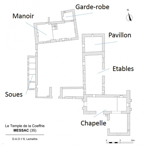 Fig. 2 : Plan au sol du Temple de La Coefferie