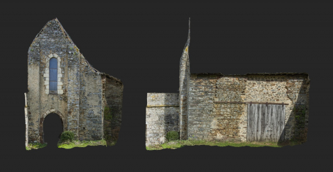 Fig. 16 : Orthophotographie du pignon occidental et méridional du gouttereau