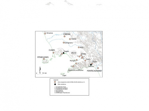 Fig. 1 : La Campanie archaïque entre les VIIIe et VIe siècles