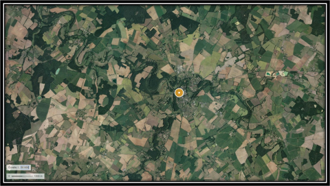 Fig. 1 : Carte de la commune de Gençay (1 :50 000e - © Géoportail)