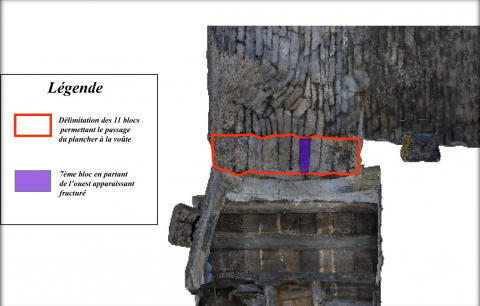 Fig. 21 : Arc (U.C. 8009) servant de transition entre le plancher et la voûte (D.A.O. © C. Armand)