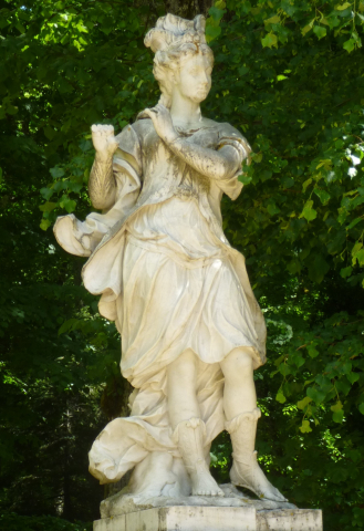 Fig. 15 : La Granja de San Ildefonso (Espagne), parterre d’Andromède, René Frémin (dir.), Joueuse de flûte, statue, marbre, vers 1727-1733
