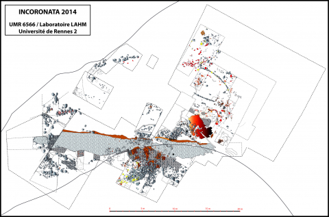 Fig. 2-b, plan du secteur 1 de l’Incoronata, 2014 (DAO : F. MEADEB)