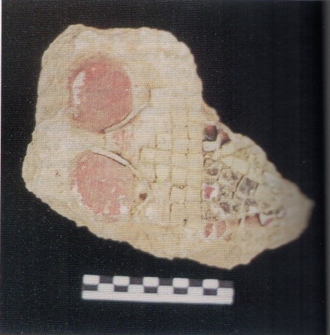 Fig. 6 : Enduit à incrustations de Quarré-les-Tombes (Yonne), Cité des Éduens